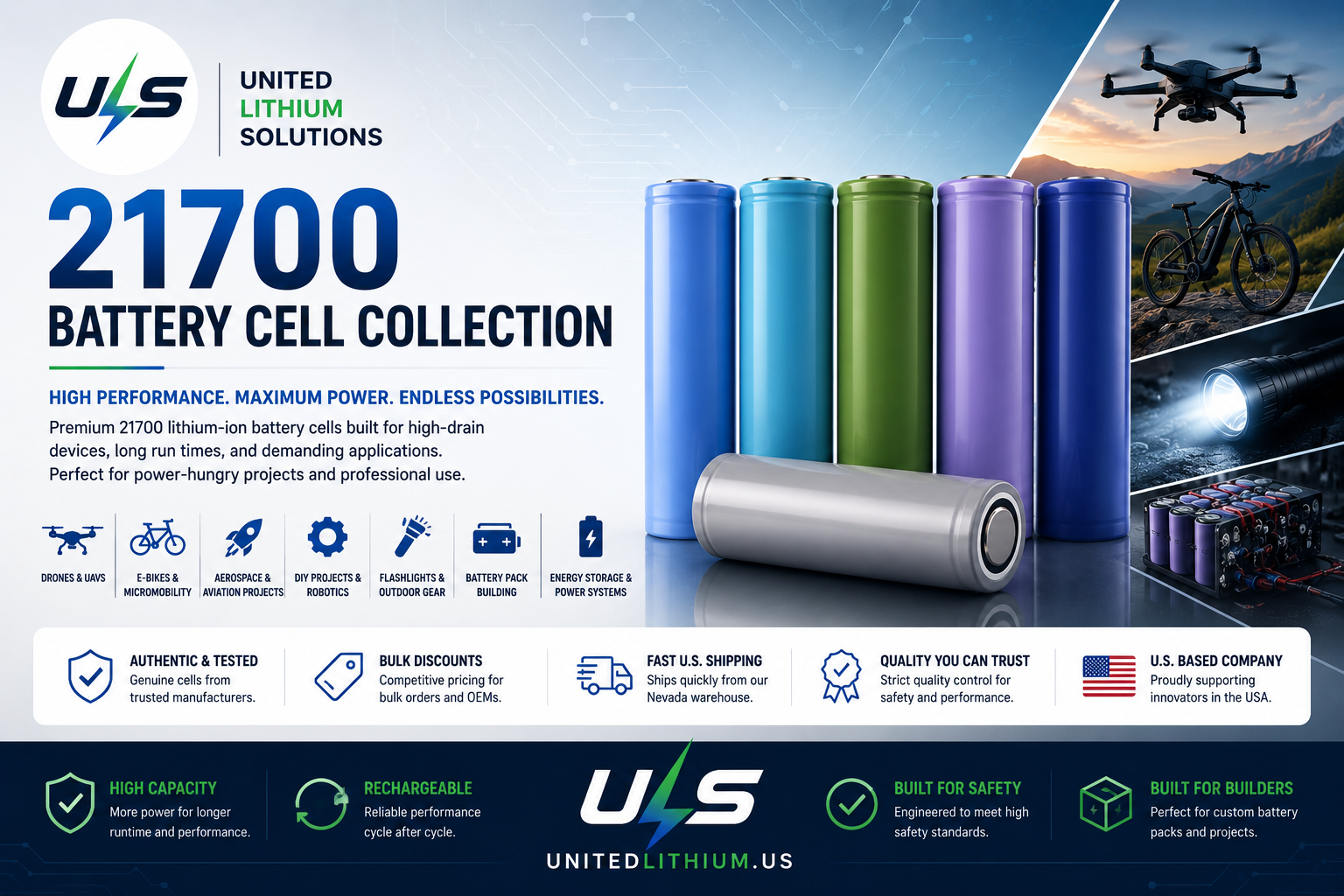 21700 Lithium-Ion Battery Cells | High Capacity & High Performance ...