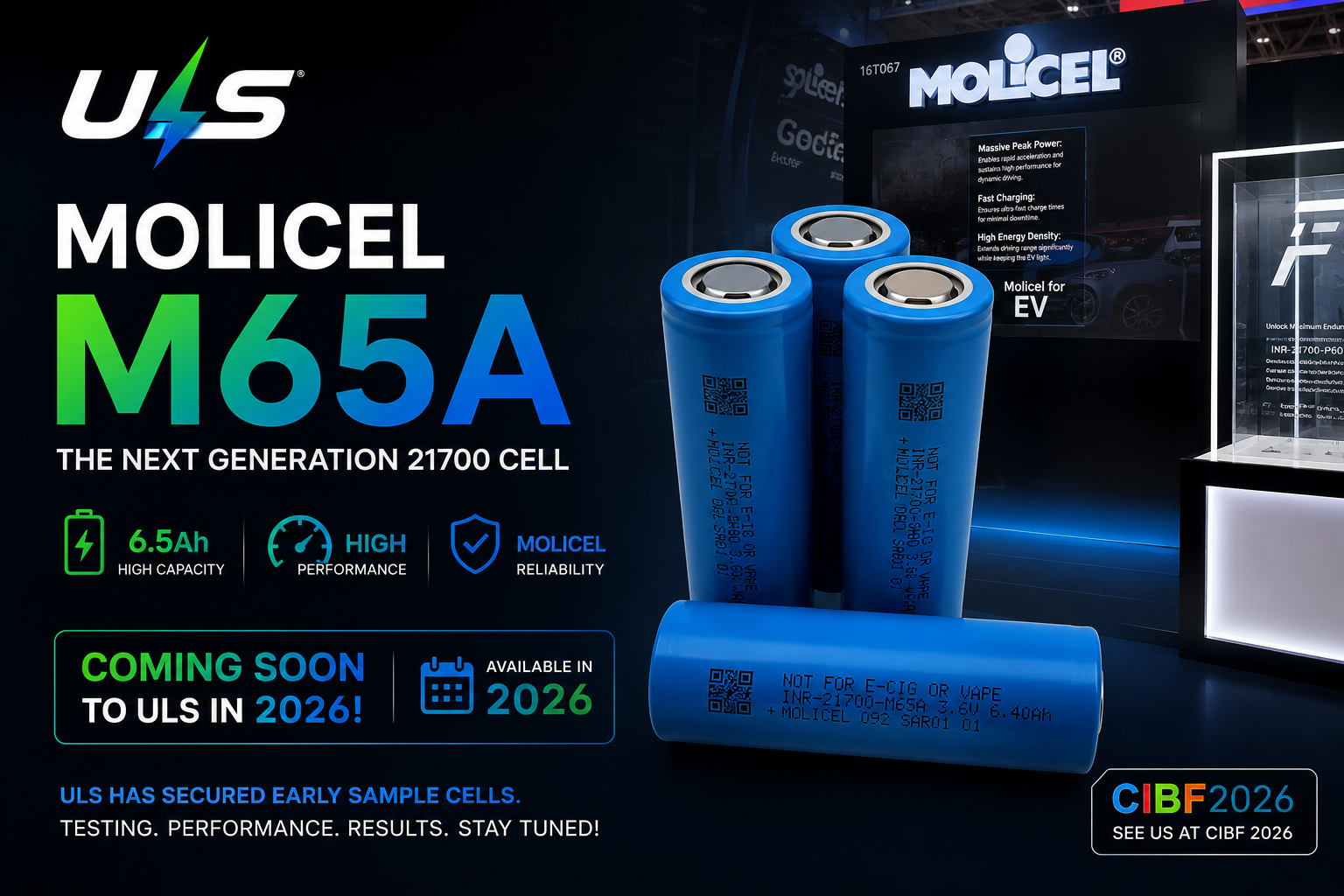 Molicel M65A Is Coming — ULS Gets Early Samples From CIBF 2026